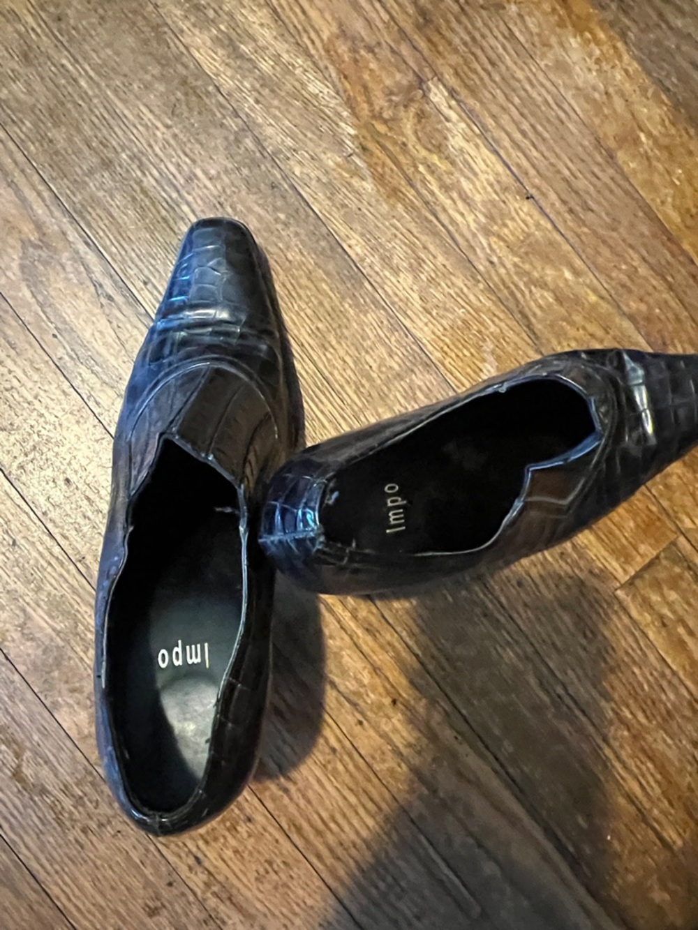 Impo Men's Black Croc-Embossed Slip-On Loafers